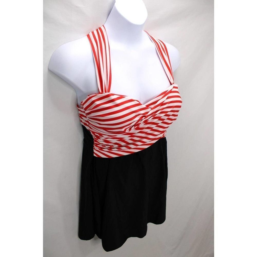 COCOPEAR Elegant Crossover One Piece Swimdress Skirted Swimsuit Women's Size 3XL